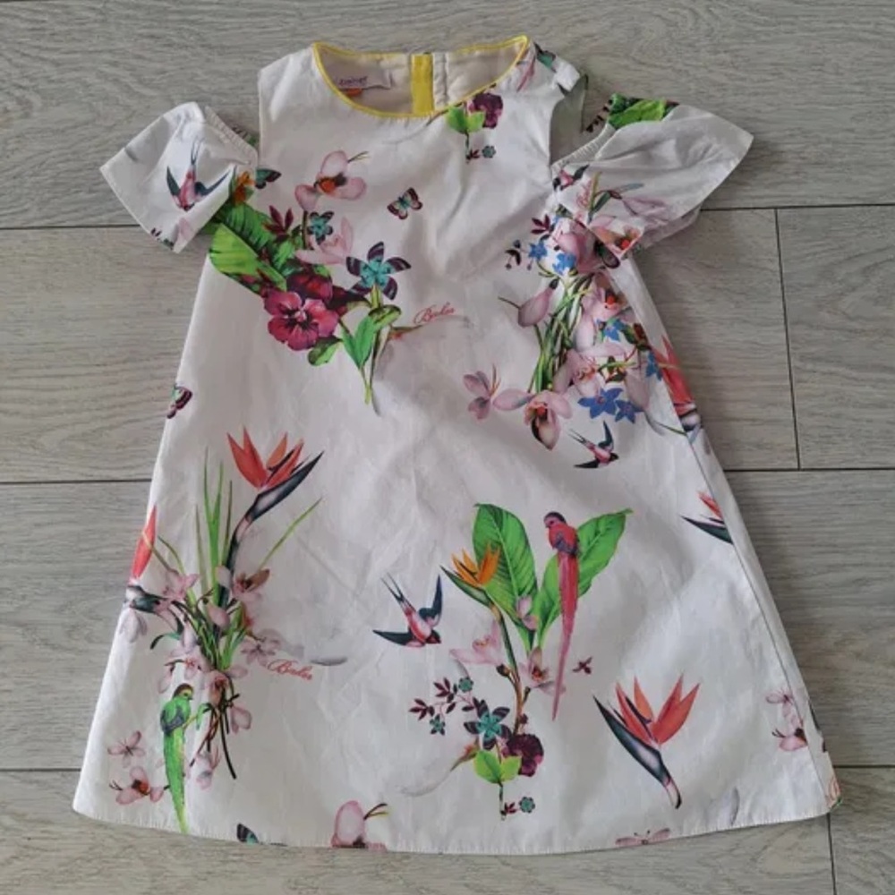Ted Baker  Girls White Floral dress size 8